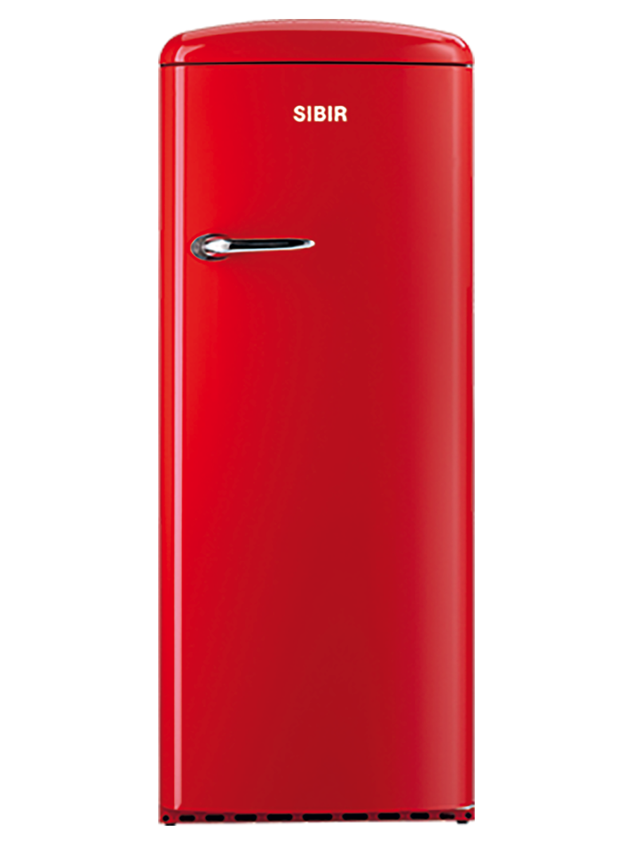 SIBIR oldtimer refrigerator fire red